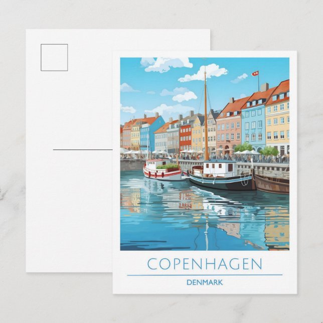 Copenhagen Denmark Vintage Travel  Postcard (Front/Back)