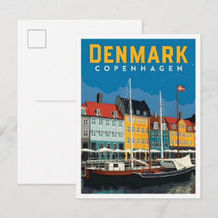 Copenhagen Denmark Vintage Travel Postcard