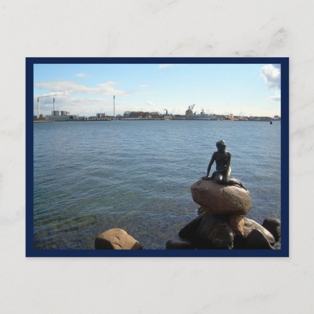 Copenhagen Harbor & The Little Mermaid Postcard (Front)