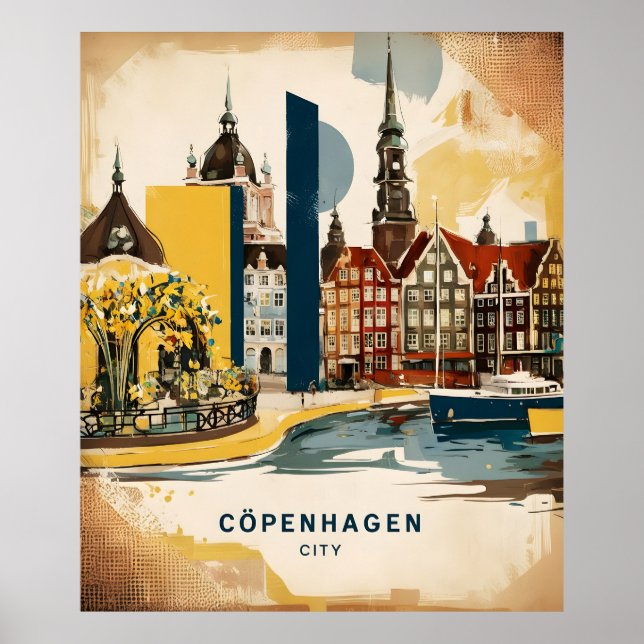 Copenhagen Harbor View Poster (Front)