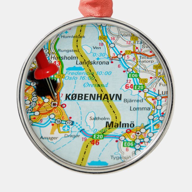 Copenhagen, København in Denmark Metal Ornament (Front)