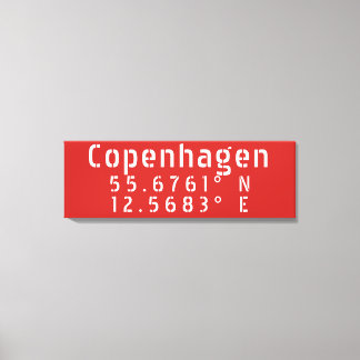 Copenhagen Latitude Longitude Canvas Print
