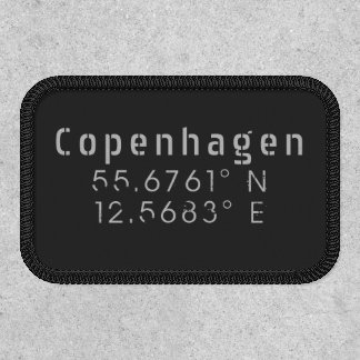 Copenhagen Latitude & Longitude Iron On Patch