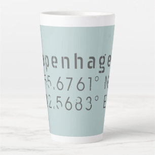 Copenhagen Latitude Longitude Latte Mug