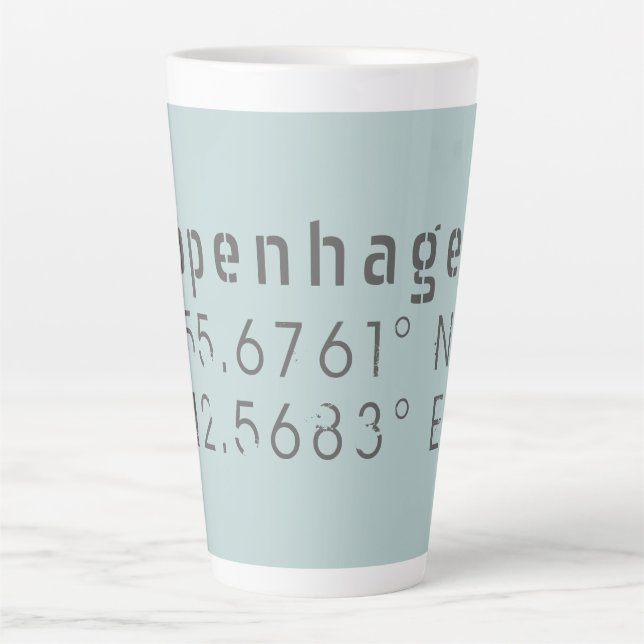 Copenhagen Latitude Longitude  Latte Mug (Front)