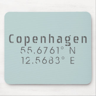 Copenhagen Latitude Longitude Mouse Pad