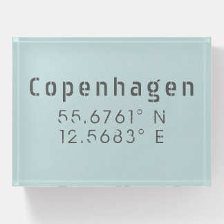 Copenhagen Latitude Longitude  Paperweight