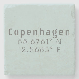 Copenhagen Latitude Longitude Stone Coaster
