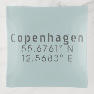 Copenhagen Latitude Longitude Trinket Tray