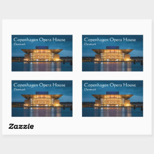 Copenhagen Opera House Rectangular Sticker