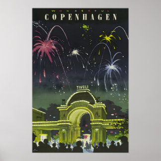 Copenhagen Painting Denmark Travel Poster Danish A