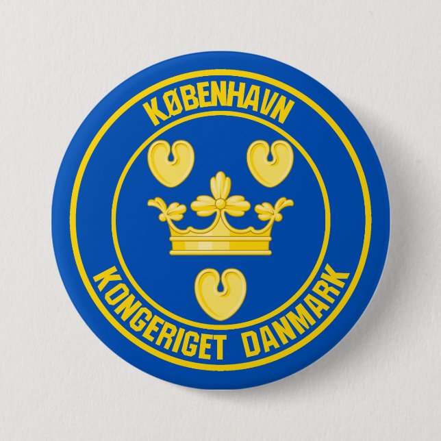 Copenhagen Round Emblem Button (Front)