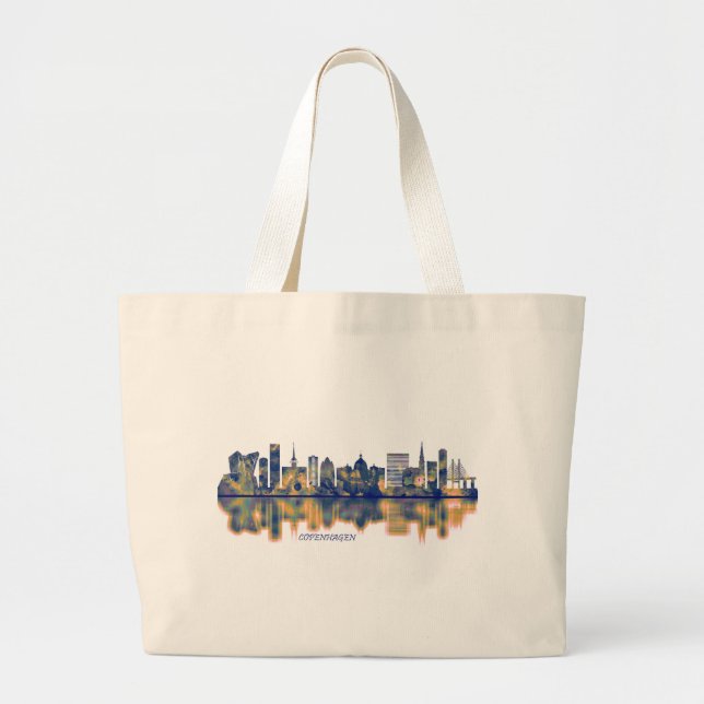Copenhagen Skyline Large Tote Bag (Front)
