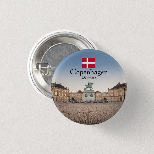 Copenhagen Souvenir Button (Front & Back)