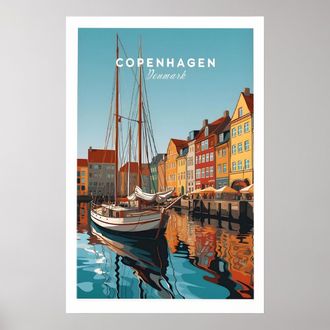 Copenhagen Travel Poster Print 1 (Front)