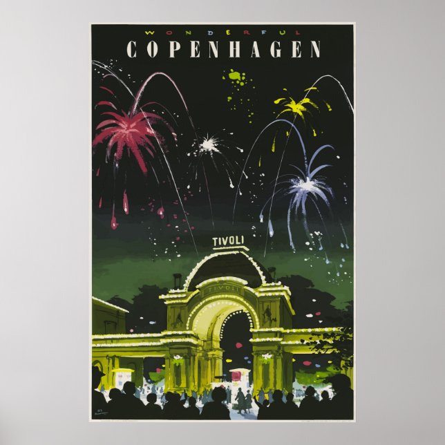 Copenhagen Vintage Travel Poster (Front)