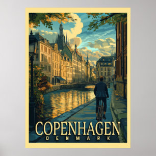 Copenhagen Vintage Travel Poster