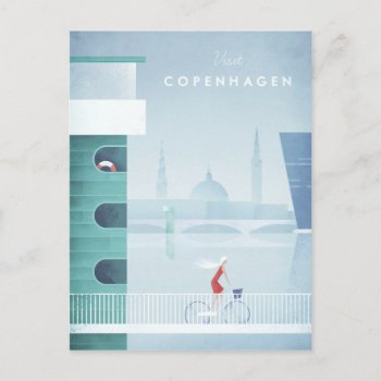 Copenhagen Vintage Travel Poster - Art Postcard by VintagePosterCompany at Zazzle