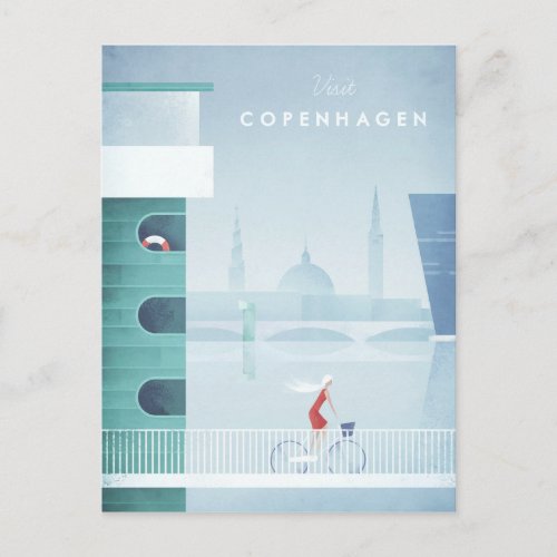 Copenhagen Vintage Travel Poster _ Art Postcard