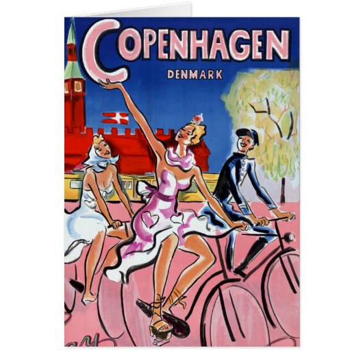 Copenhagen Vintage Travel Poster Restored (Front)