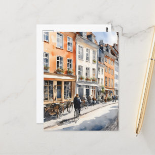 Copenhagen watercolor postcard