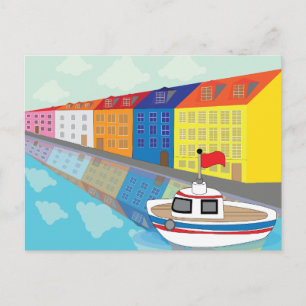 Copenhagen Waterfront District Postcard