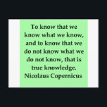 copernicus quote postcard<br><div class="desc">quote quotation science scientist astronomy astronomer physic physicist geek geeks nerd nerds dork dorks professor phd teacher math mathematics mathematician teaching teach planets sun earth stars heliocentric nicolaus copernicus education school university college grad graduate student</div>