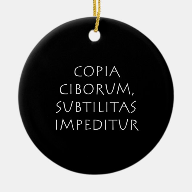 Copia ciborum subtilitas impeditur ceramic ornament (Front)