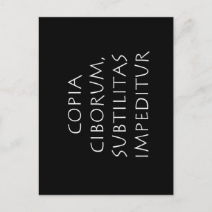 Copia ciborum subtilitas impeditur postcard