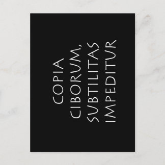 Copia ciborum subtilitas impeditur postcard