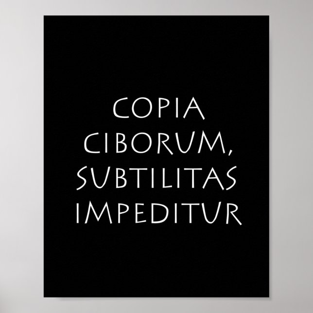 Copia ciborum subtilitas impeditur poster (Front)