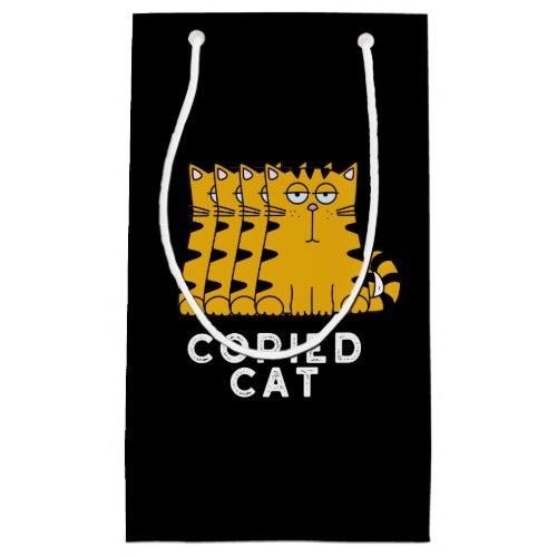 Copied Cat Funny Animal Pun Dark BG Small Gift Bag