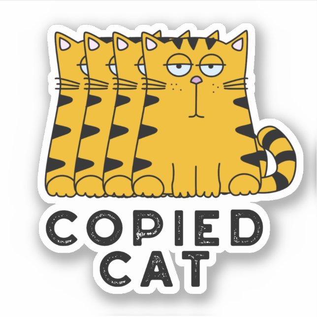 Copied Cat Funny Animal Pun  Sticker (Front)