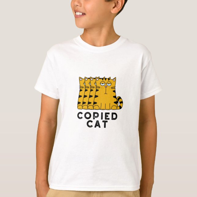 Copied Cat Funny Animal Pun  T-Shirt (Front)