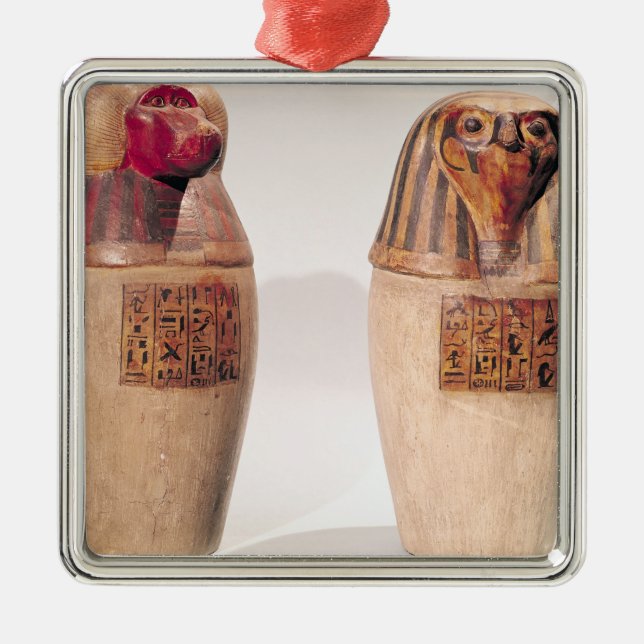Copies of two New Kingdom canopic jars Metal Ornament (Front)