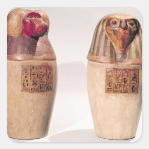 Copies of two New Kingdom canopic jars Square Sticker