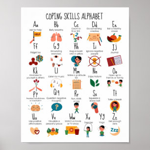Coping Skills Alphabet School Counselor Mental Hea Poster