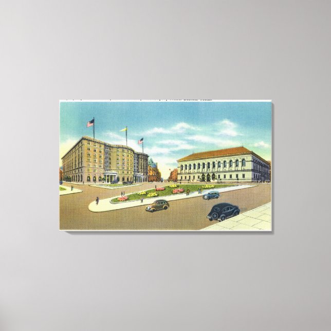 Copley Plaza and Square View of the Public Canvas Print (Front)
