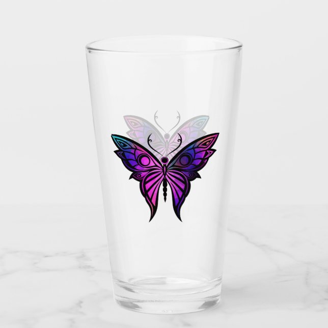 Copo de Vidro (Glass Cup) Borboleta Mística Glass (Front)