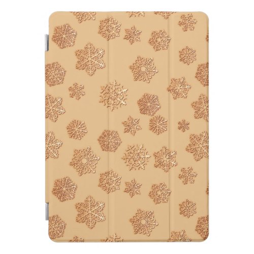 Copper 3_d snowflakes on a copper background iPad  iPad Pro Cover