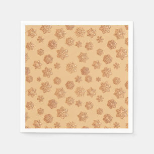 Copper 3-d snowflakes on a copper background paper napkins