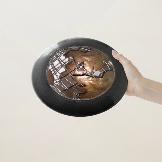 Copper 3D Globe Wham-O Frisbee (In Hand)