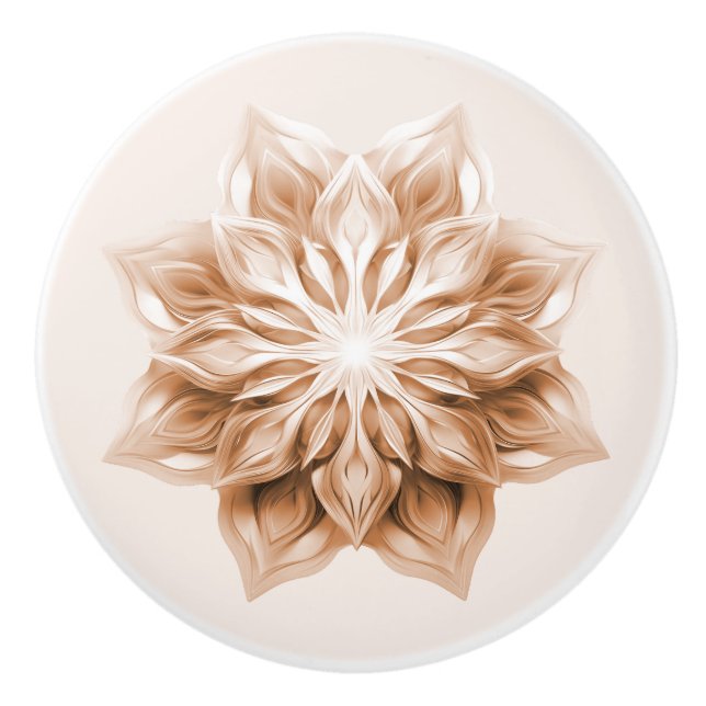 Copper 3D Shiny Mandala Ceramic Knob (Front)