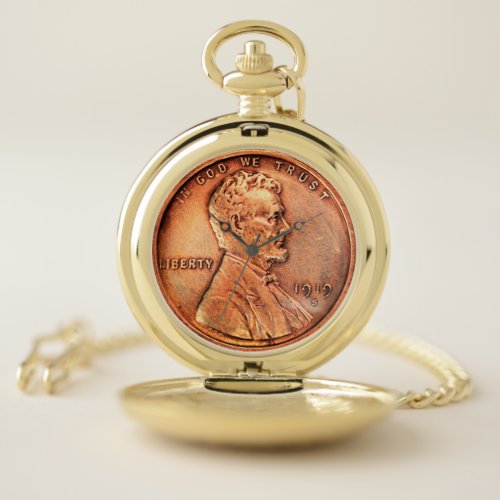 Copper Abraham Lincoln penny one cent copper Pocket Watch