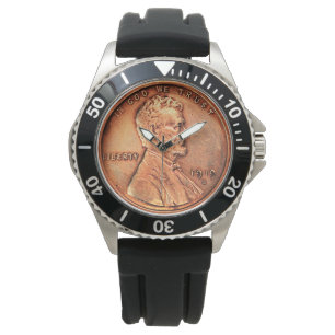 Copper Abraham Lincoln penny, one cent /no numbers Watch