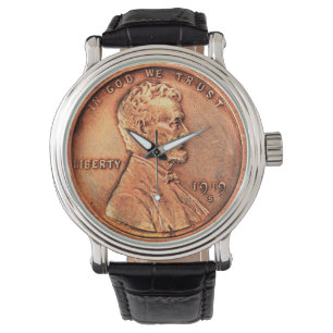 Copper Abraham Lincoln penny, one cent /no numbers Watch