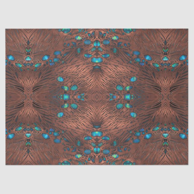 Copper and Abalone Decoupage Tissue Craft Paper (Front)