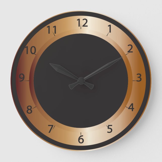 Copper and Black Design Large Clock (Front)