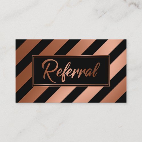 Copper and Black Diagonally_Striped Referral Cards