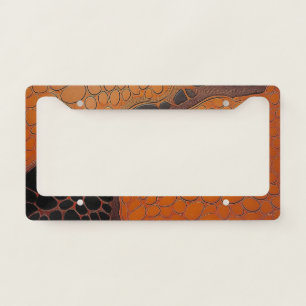Copper and Black Fluid Acrylic Cells License Plate Frame